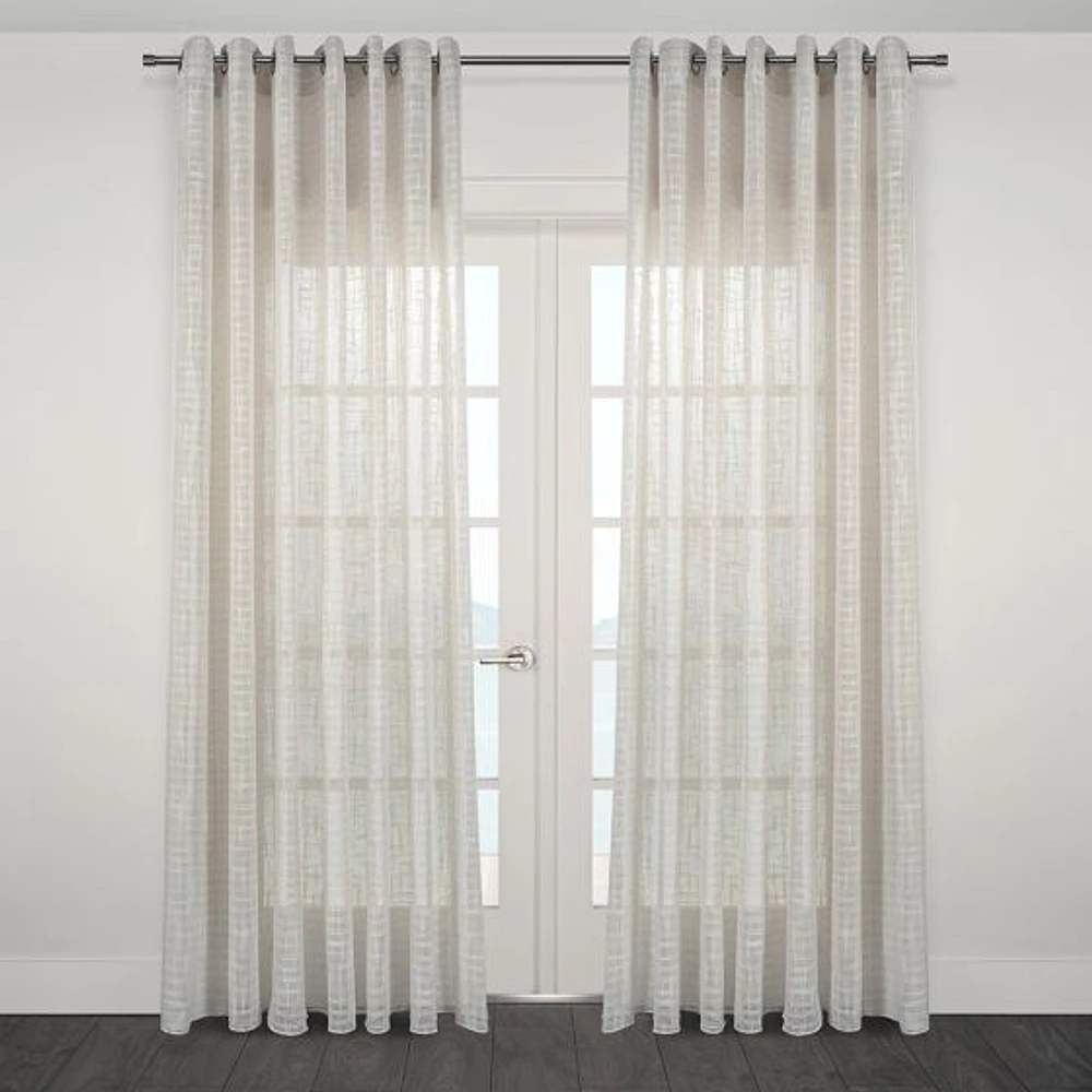 Foggia Semi- Sheer Jacquard Grommet Panel