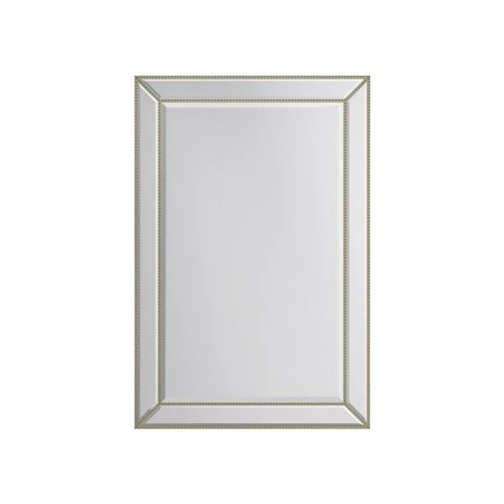 Gale miroir rectangulaire à bord perlé