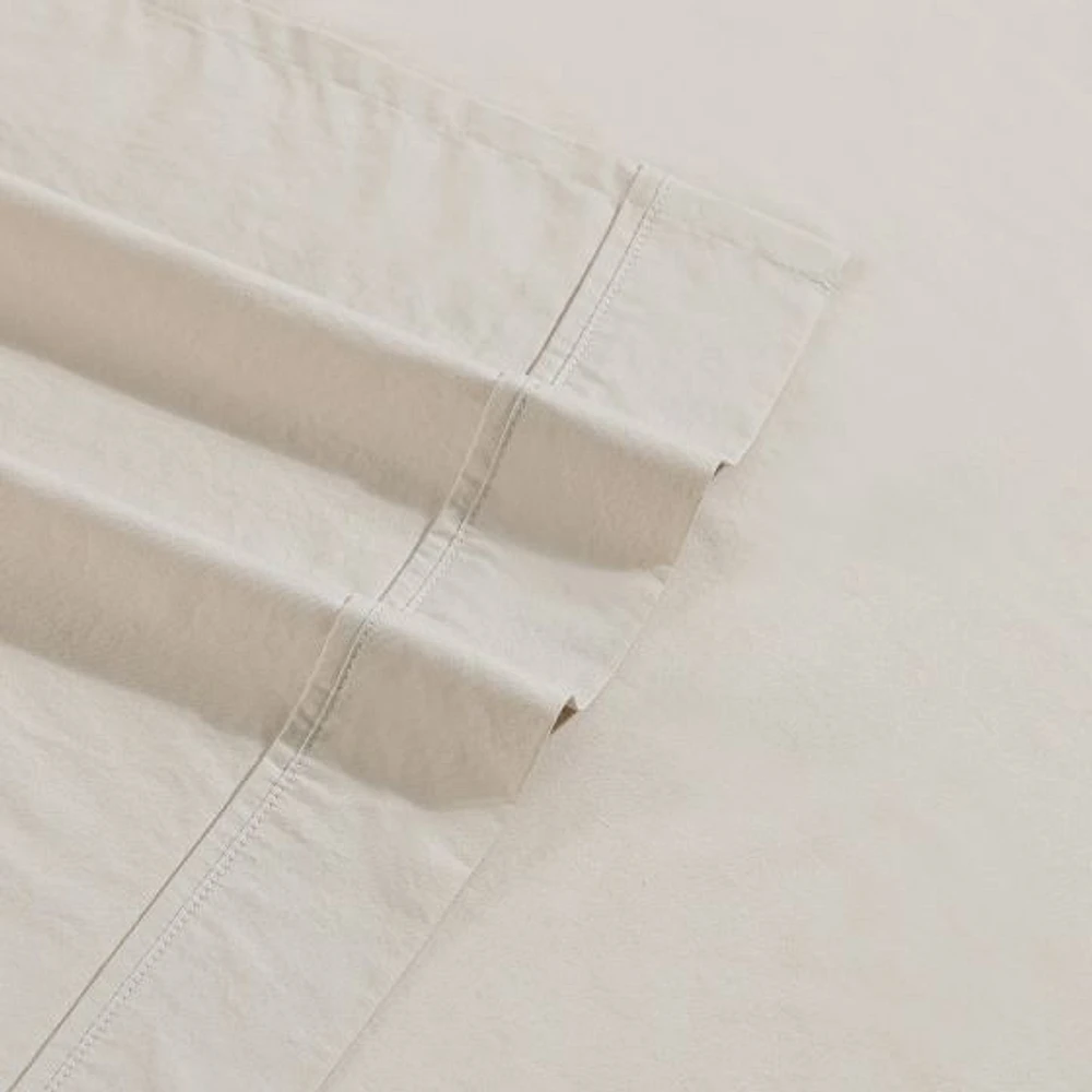 Ensemble de draps unis en percale lavée T200 par Calvin Klein