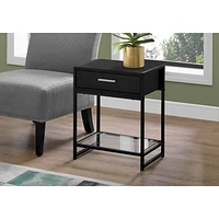 Compact Accent Table with Tempered Glass Shelf