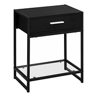 Compact Accent Table with Tempered Glass Shelf