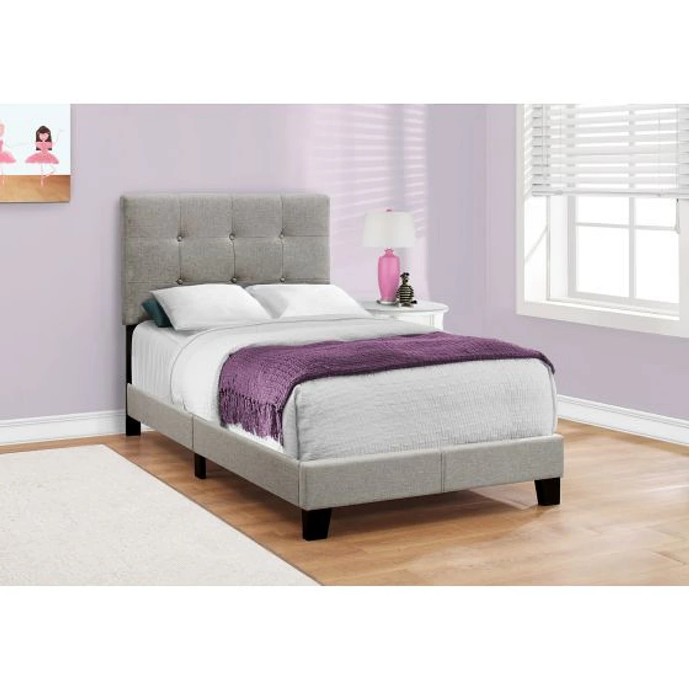 Low Platform Linen Bed Frame - Twin