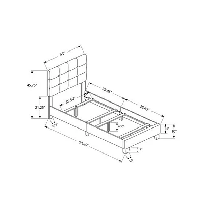 Low Platform Linen Bed Frame - Twin