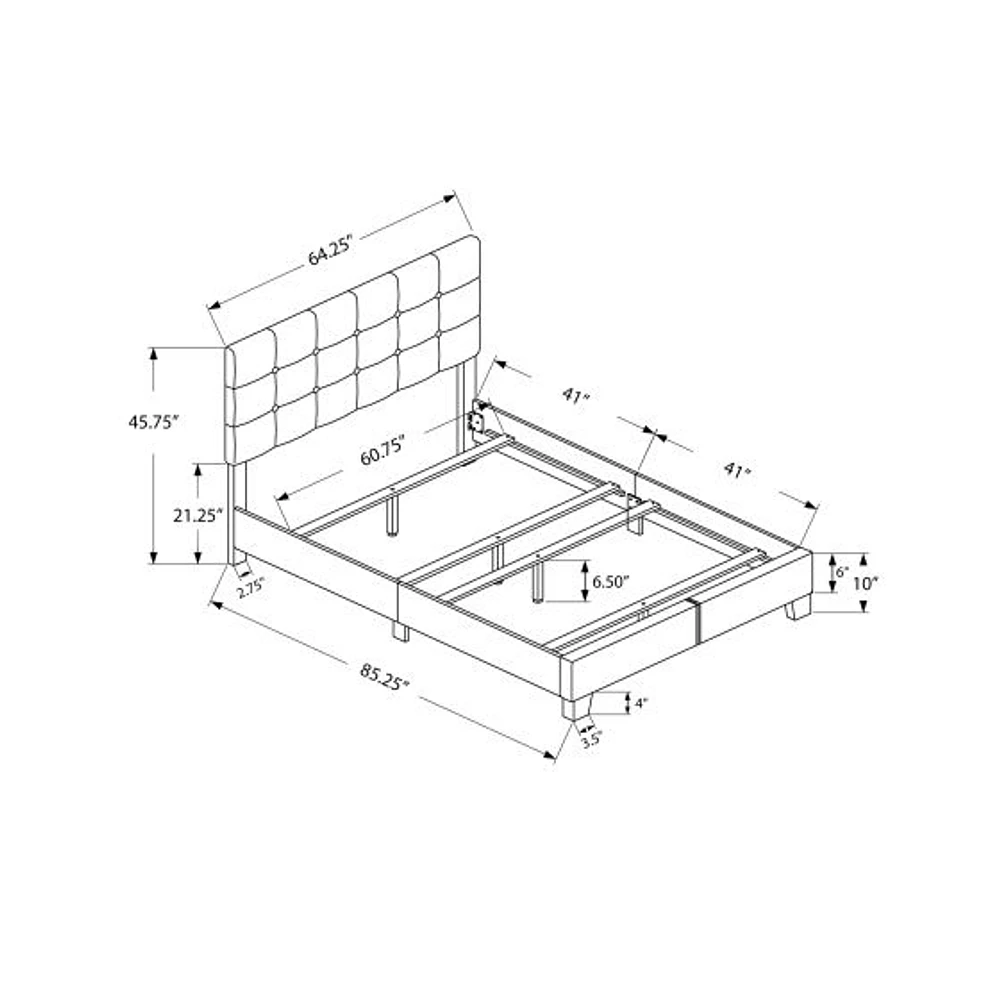 Linen Bed Frame - Queen