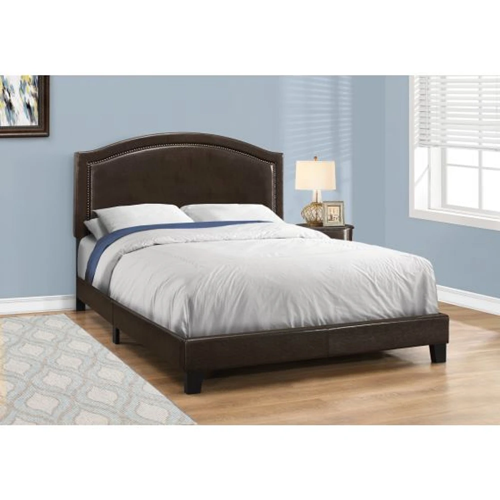 Arched Elegant Nailhead Trim Bed Frame - Queen