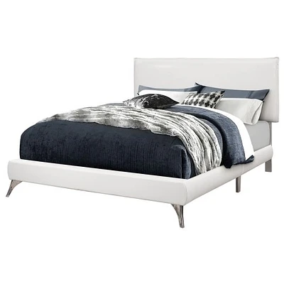 Rectangular Elegant Nailhead Trim Bed Frame - Queen