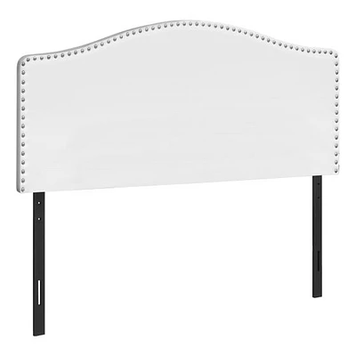 Upholstered Headboard with Antique Brass-Finish Nailheads