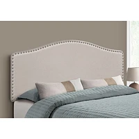 Upholstered Headboard with Antique Brass-Finish Nailheads