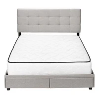 Upholstered Platform Bed with Storage Drawers - Queen