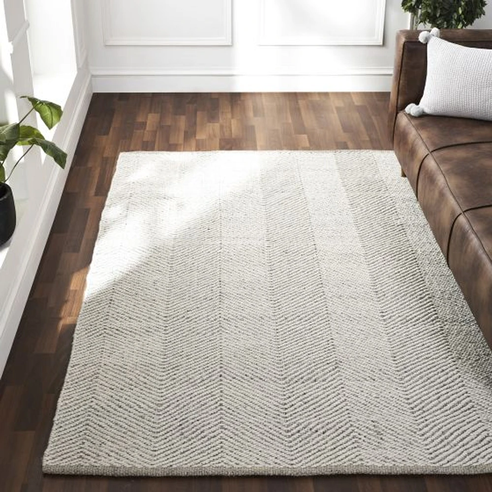 Malur Ivory and Silver Rug