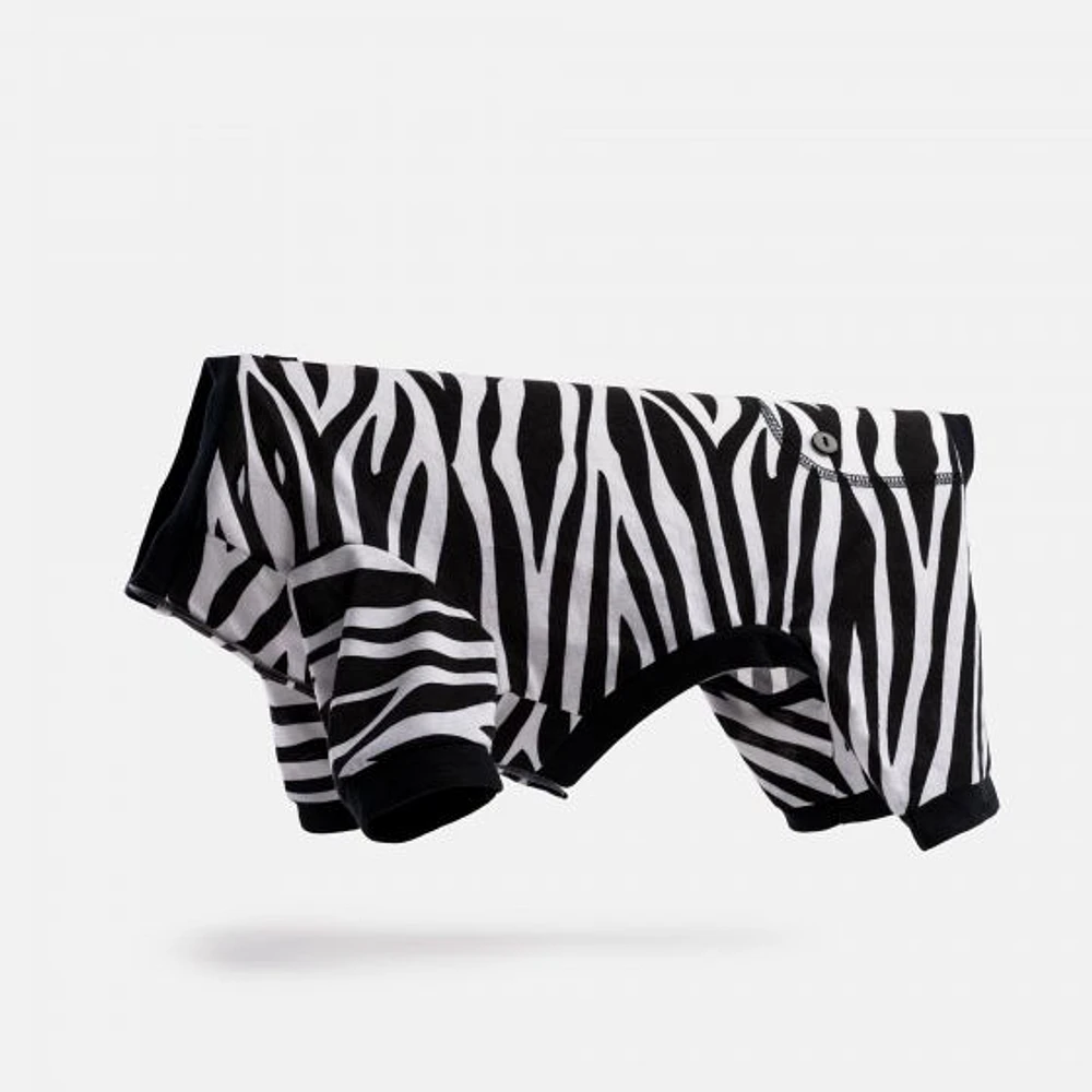 Dog's Pack of 2 Pyjamas by SilverPaw - Zebra Print and Red Waffle