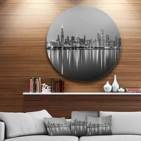 Chicago Skyline at Night Metal Wall art