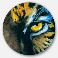 Ferocious Eye of Tiger Metal Wall Art