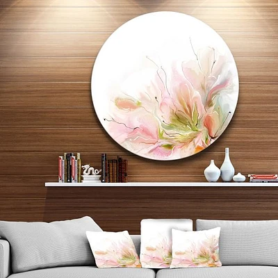 Floral Abstract Design on White Metal Wall Art