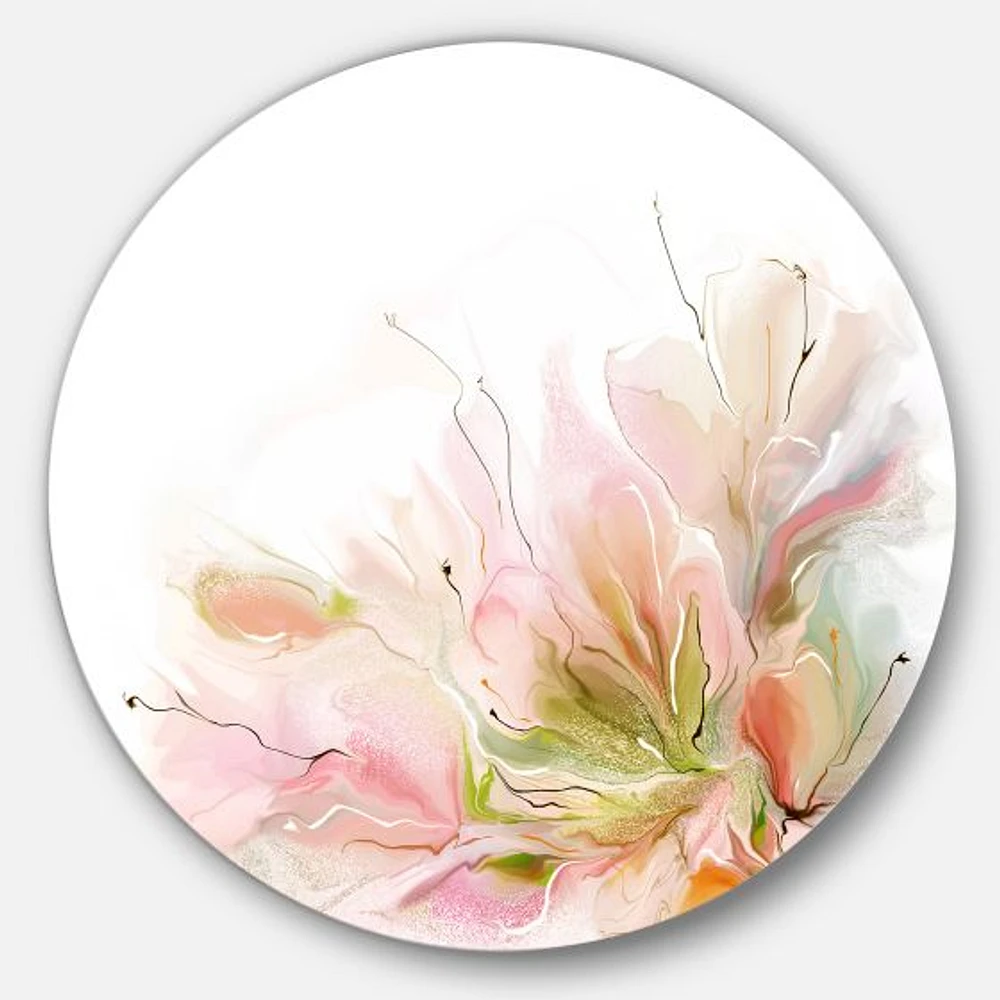 Floral Abstract Design on White Metal Wall Art