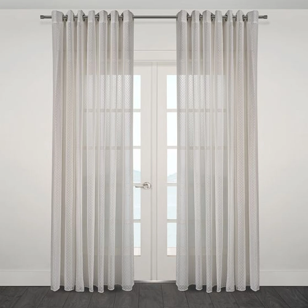 Prada Semi Sheer Jacquard Grommet Curtain