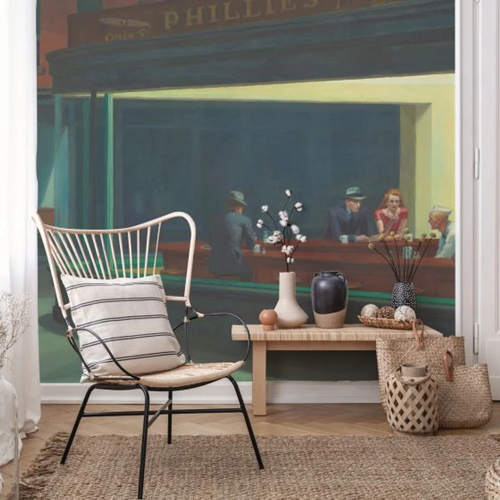 Nighthawks Painting Wallpaper Mural