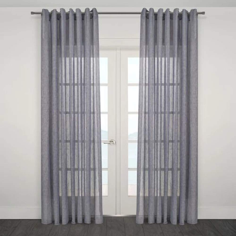 Nobile Semi Sheer Jacquard Grommet Curtain