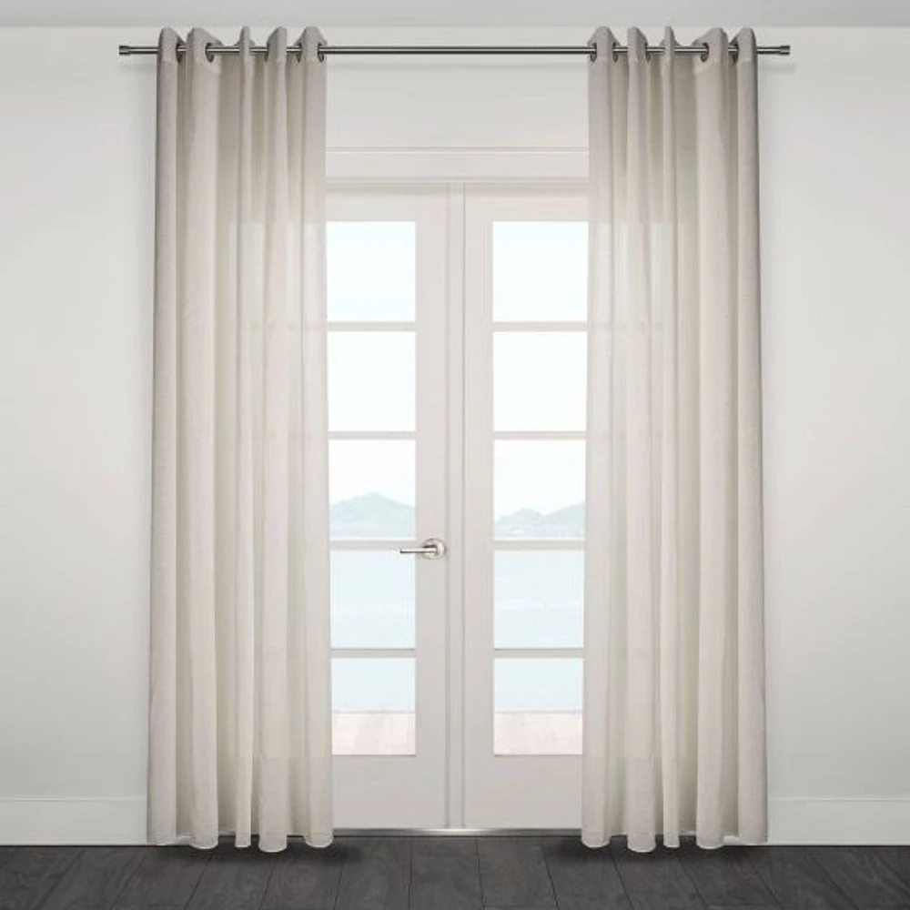 Ortona Wide Semi Sheer Jacquard Grommet Panel