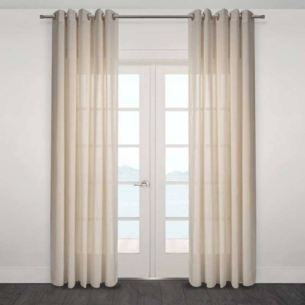 Ortona Wide Semi Sheer Jacquard Grommet Panel