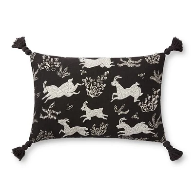 Coussin Zander par Loloi - Noir et Ivoire