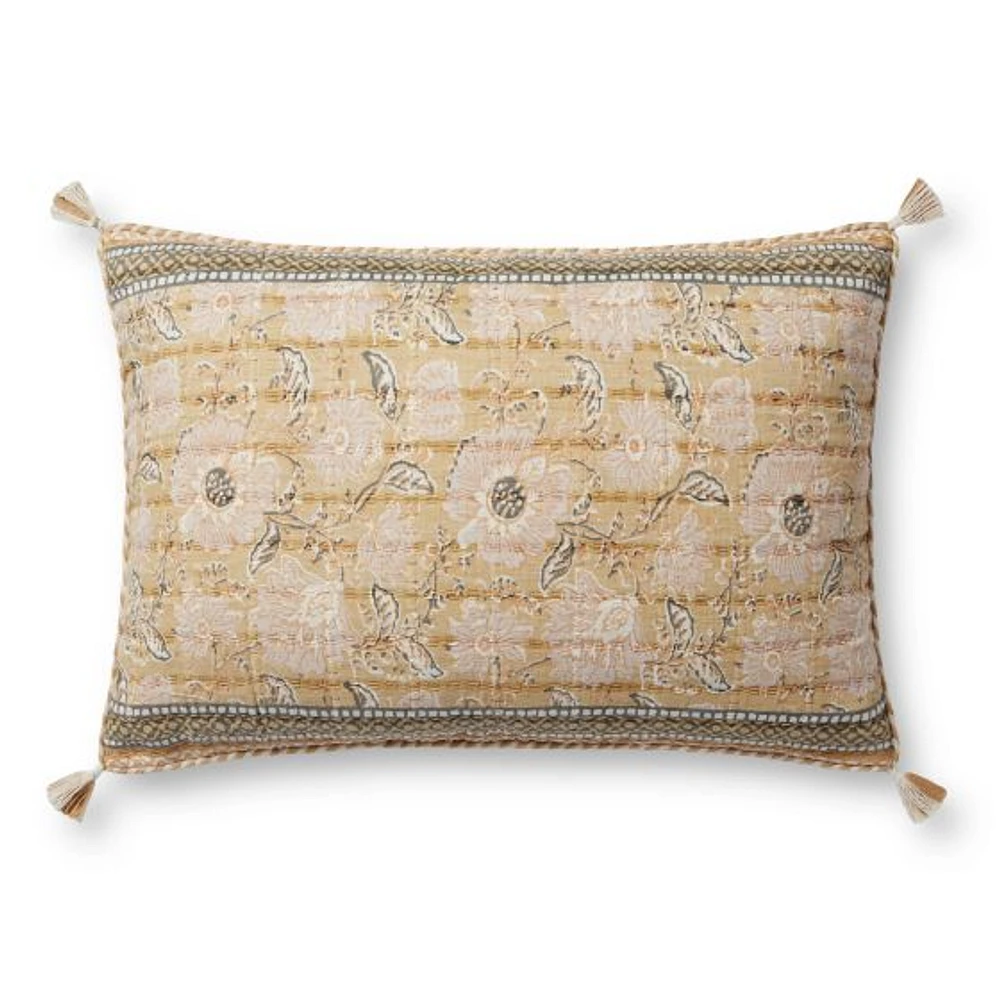 Coussin Darby par Loloi - Wheat et Multi