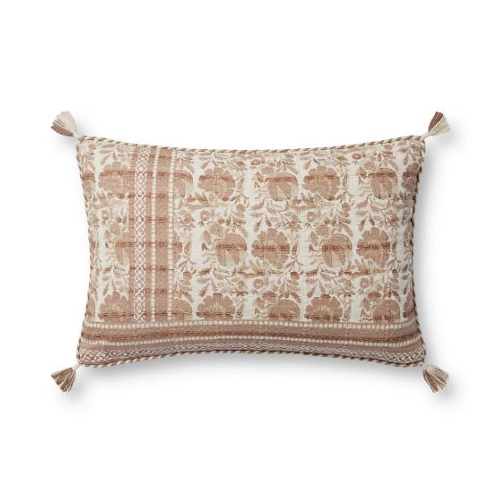 Loloi Lenox Blush and Ivory Cushion