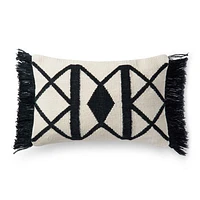 Loloi Lotis Black and Ivory Cushion