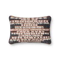 Loloi Roma Blue and Rust Cushion