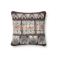 Loloi Kamil Blue and Rust Cushion