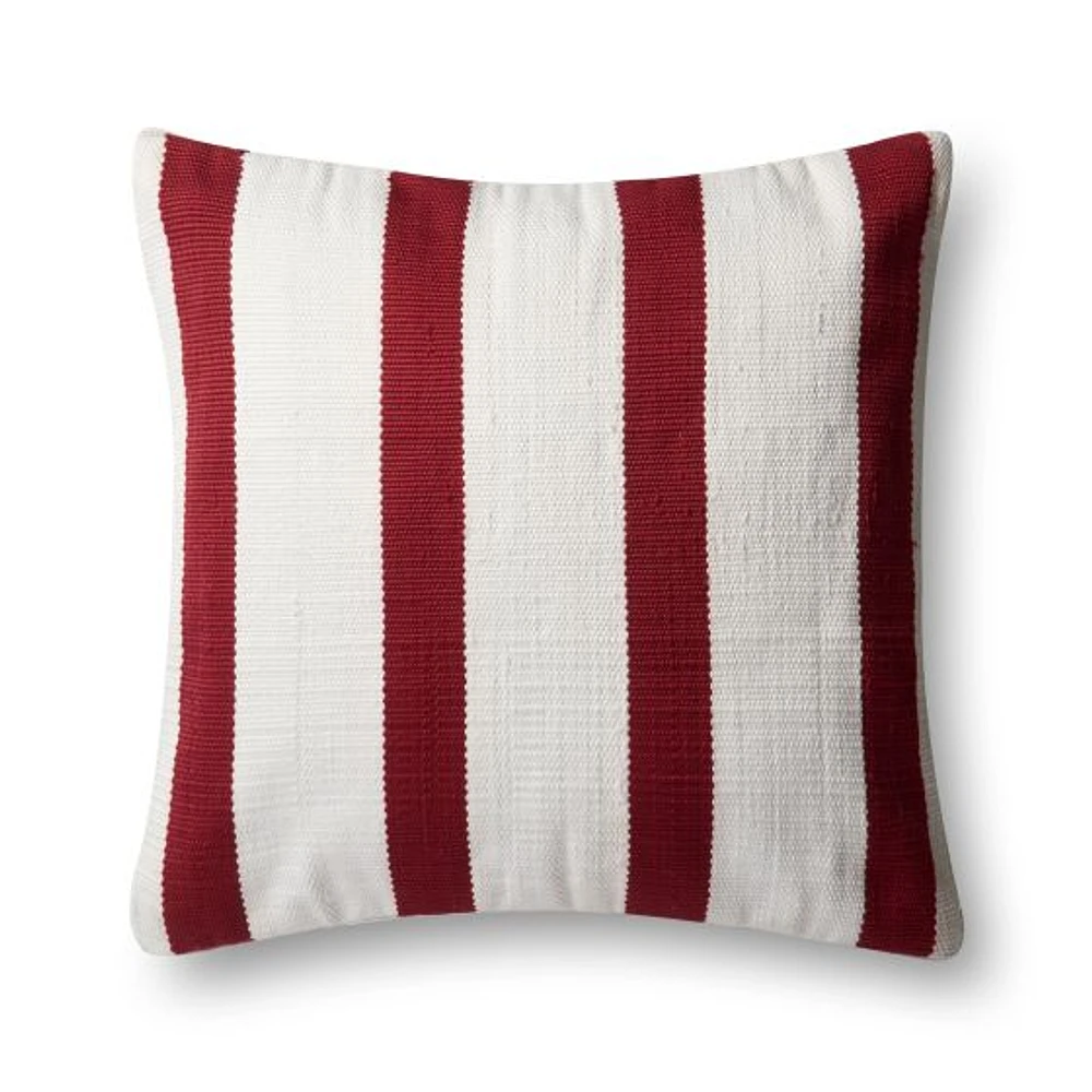 Loloi Briar Red and Ivory Cushion