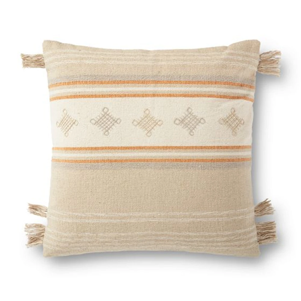 Loloi Zyaire Beige and Orange Cushion