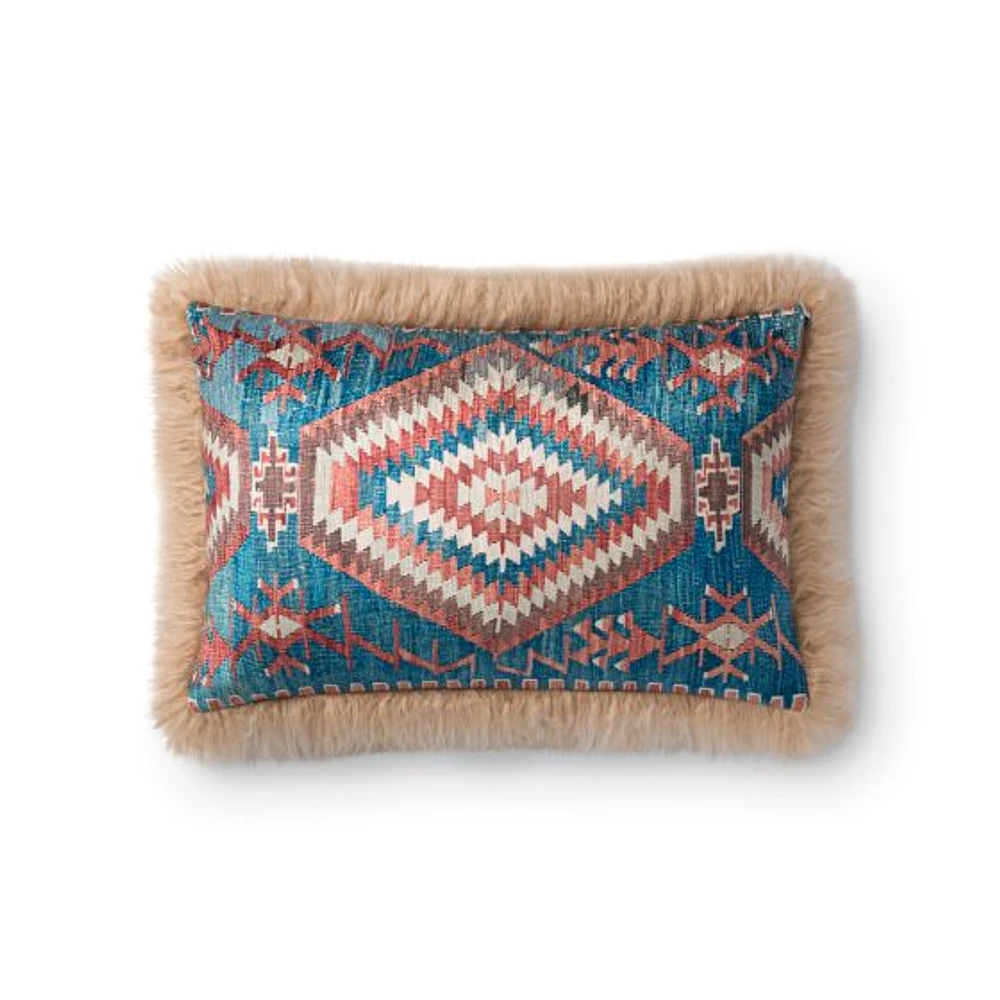 Coussin Poe par Loloi - Multi et Beige