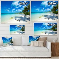 Tropical Beach with Palm Shadows  Canvas Print