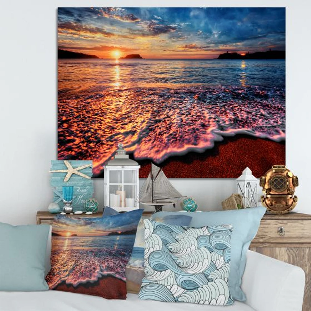 Peaceful Evening Beach View  Canvas Art Print