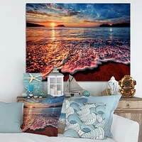 Peaceful Evening Beach View  Canvas Art Print