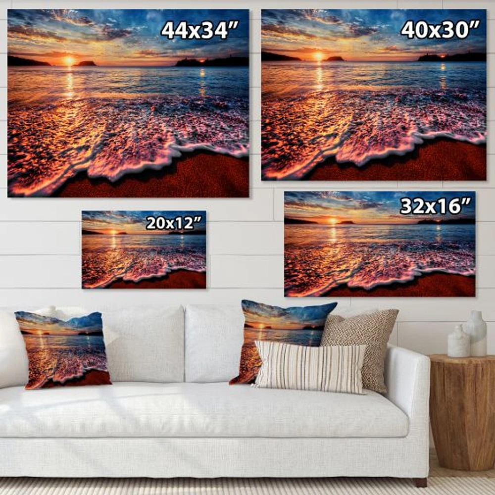 Peaceful Evening Beach View  Canvas Art Print