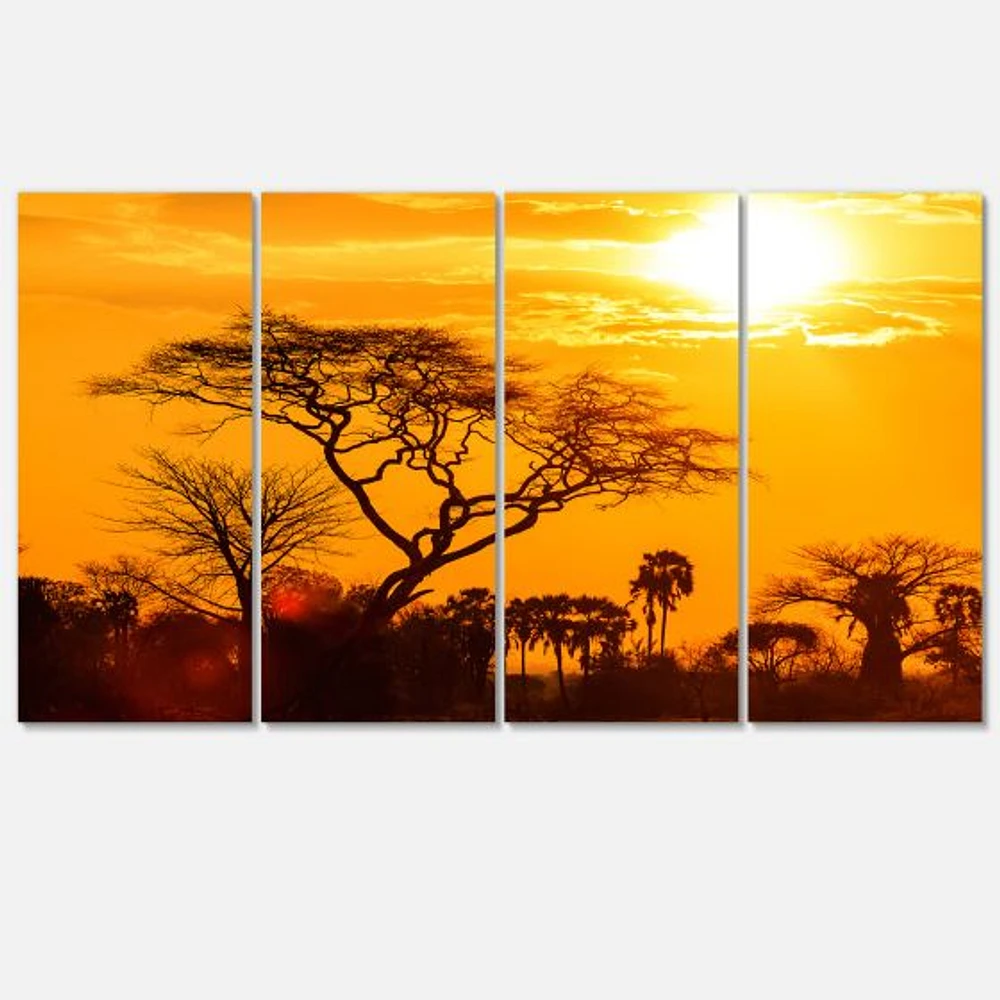 Panneaux de toile « Orange Glow of African Sunset »