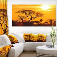 Orange Glow of African Sunset  Wall Art