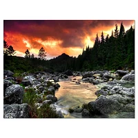 Toile « Rocky Mountain River at Sunset »