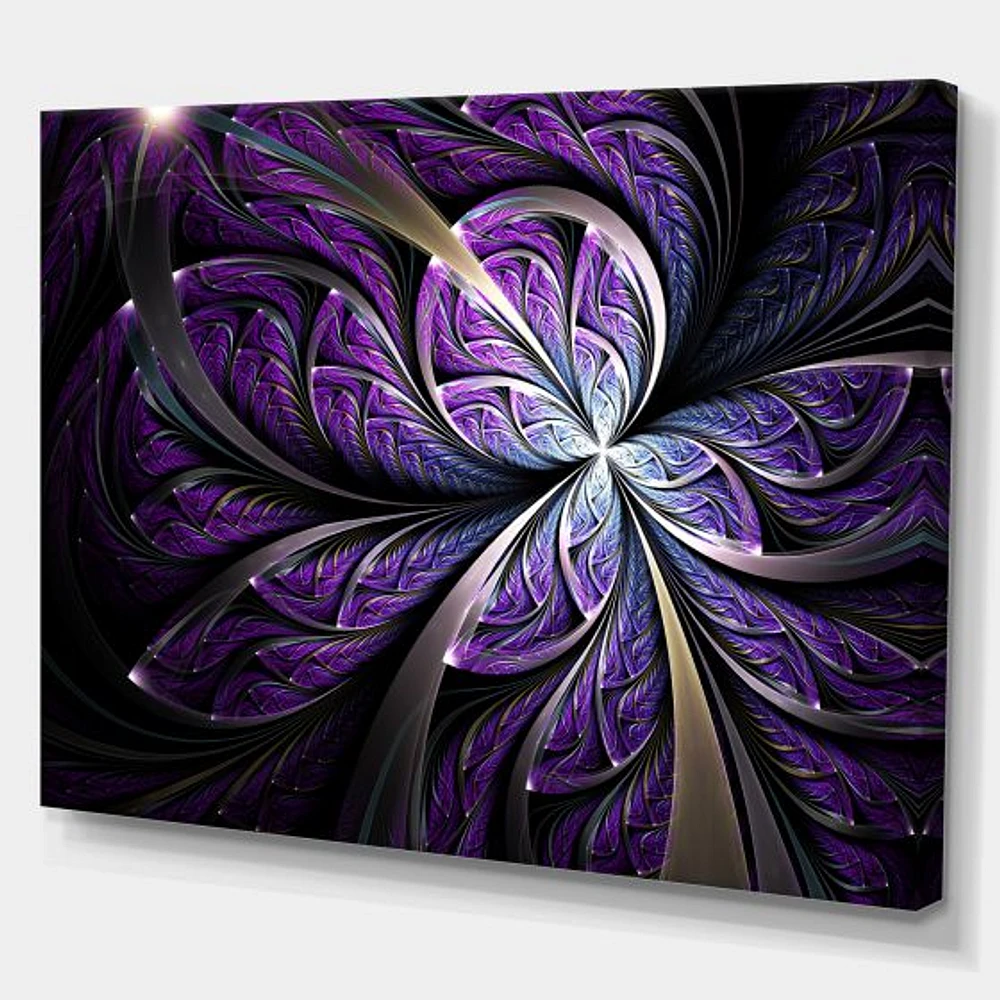 Glittering Purple Fractal Flower  Canvas Art Print