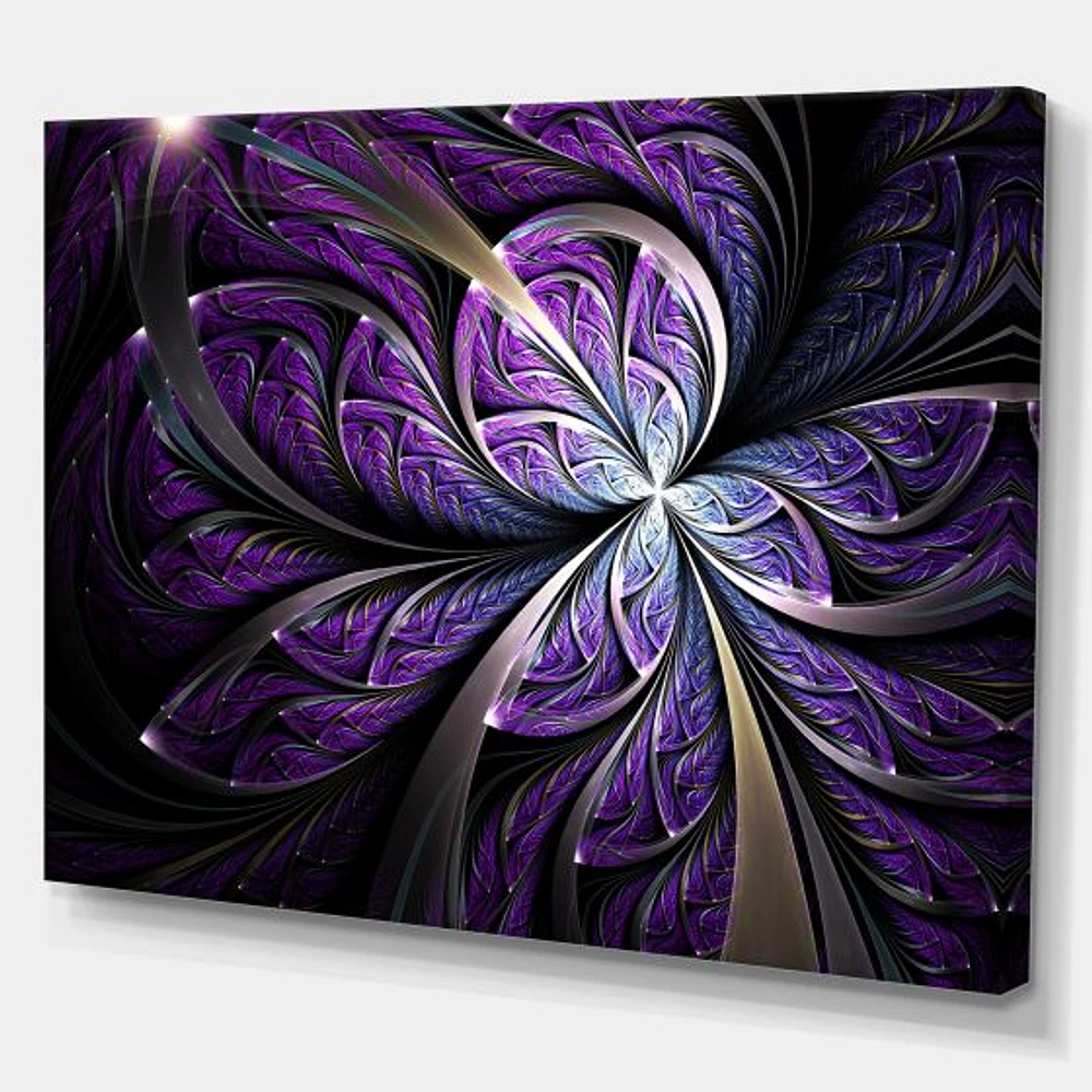 Glittering Purple Fractal Flower  Canvas Art Print