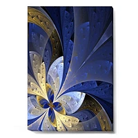 Blue and Yellow  Fractal Pattern Canvas Art Print