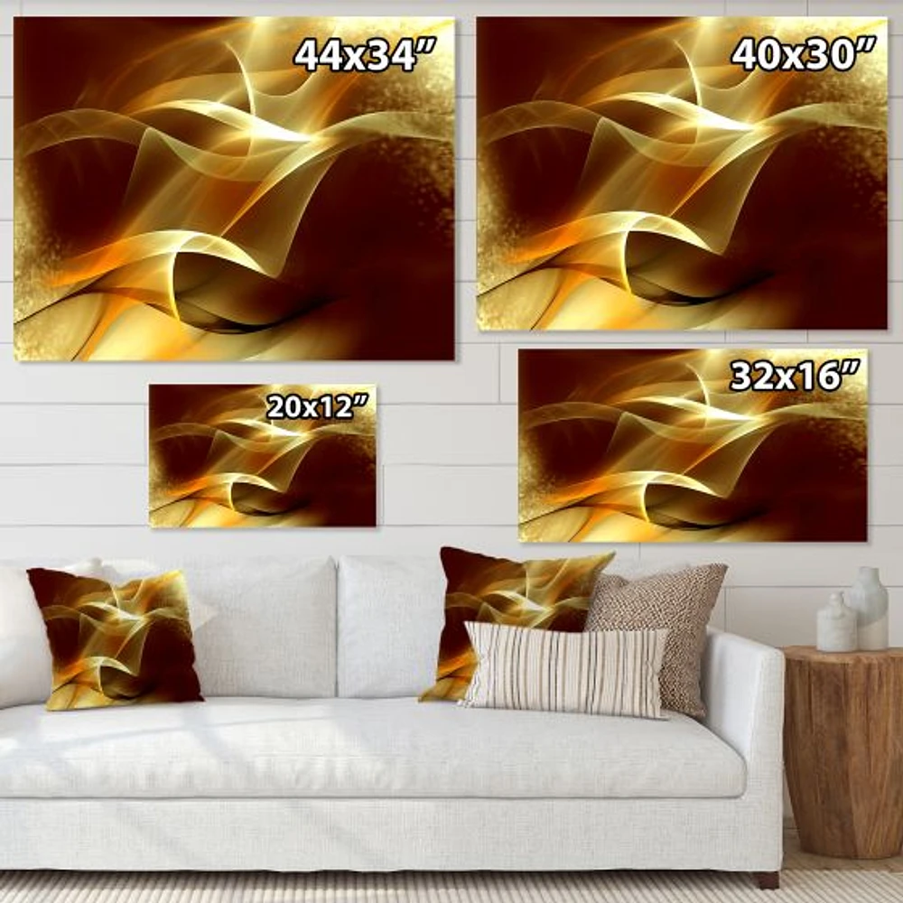 Light Yellow Abstract Fractal Design  Canvas Art