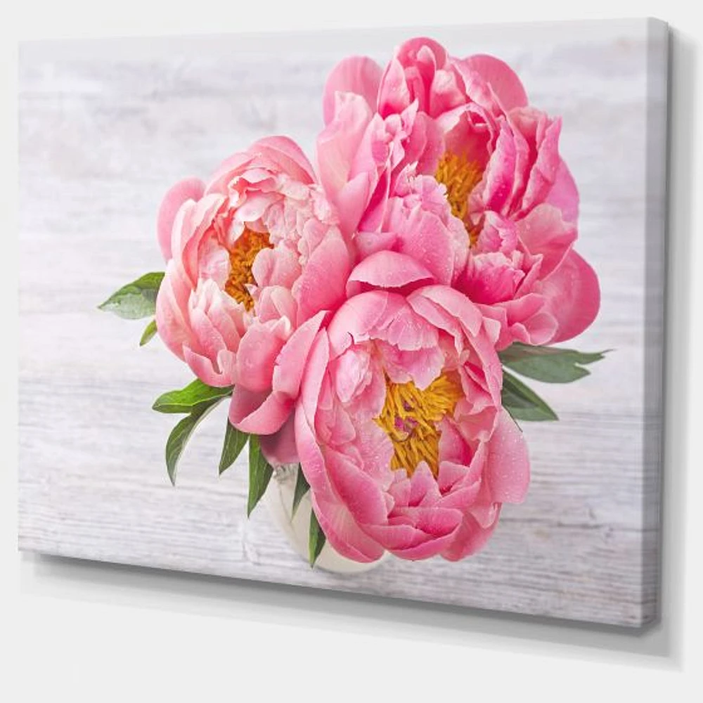 Bunch of Peony Flowers Vase  Wall Art