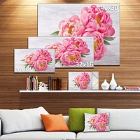 Bunch of Peony Flowers Vase  Wall Art