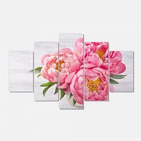 Bunch of Peony Flowers Vase  Canvas Wall Art