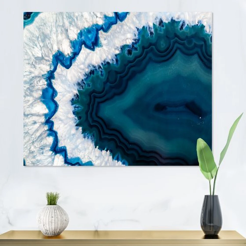 Blue Brazilian Geode Canvas Wall Art Print