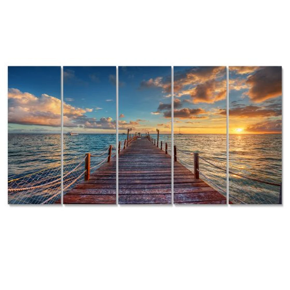 Toile « Brilliant Sunrise over Sea Pier