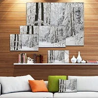 Dense Winter Forest and Lane  Wall Art